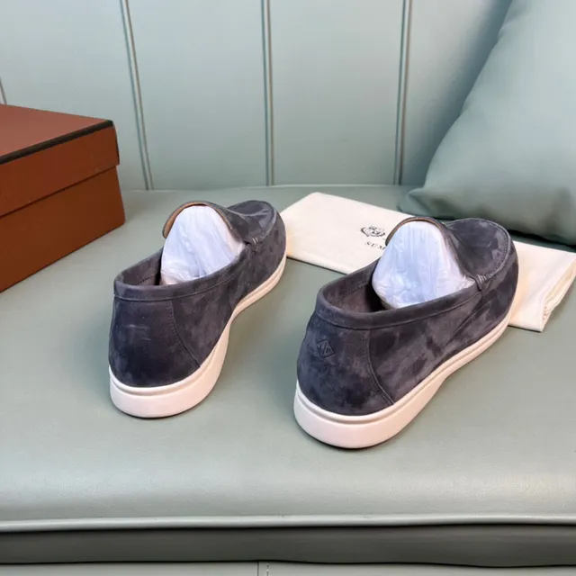 Dark Gray Suede Moc-Toe Slip-On Loafer 3