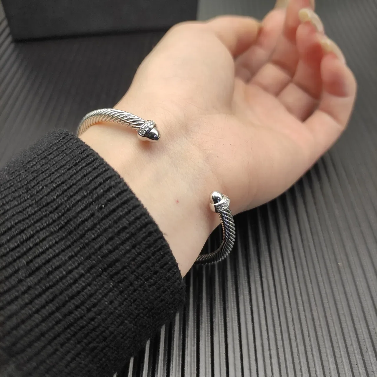 David Yurman Cable Classics Pavé Diamond Terminal Bracelet 8