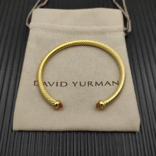 David Yurman Cable Classics Twisted Gold-Tone Amber Gemstone سوار