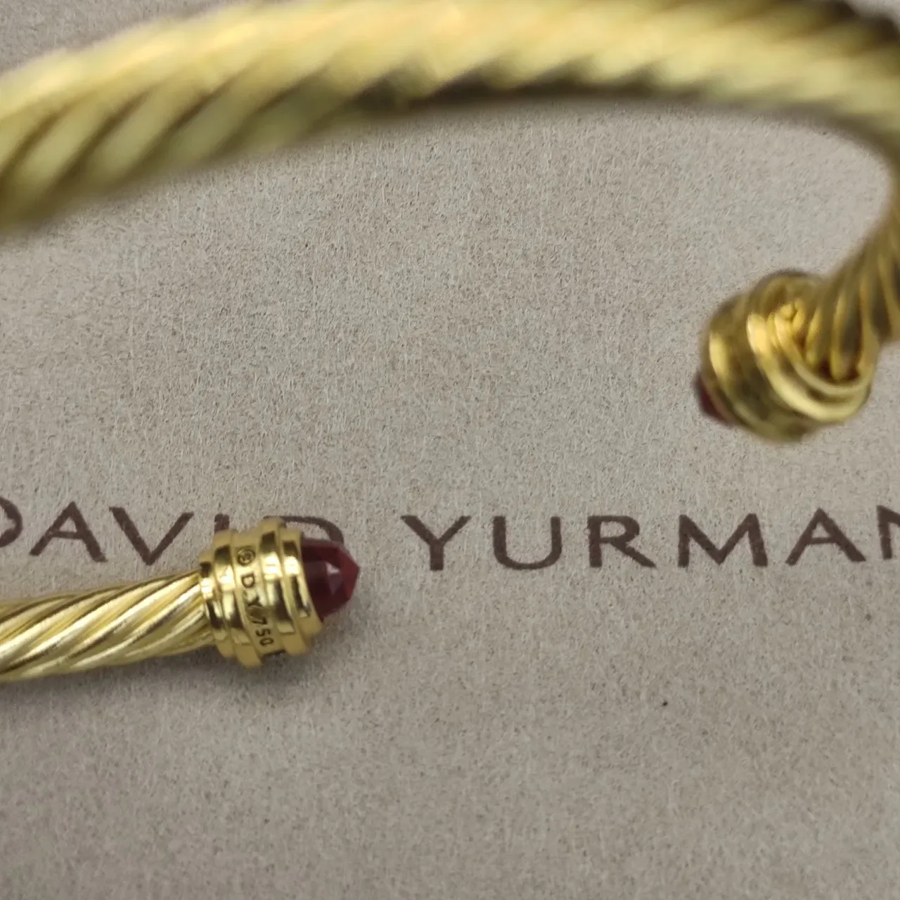 David Yurman Gold Red Twisted Cable Bracelet 2