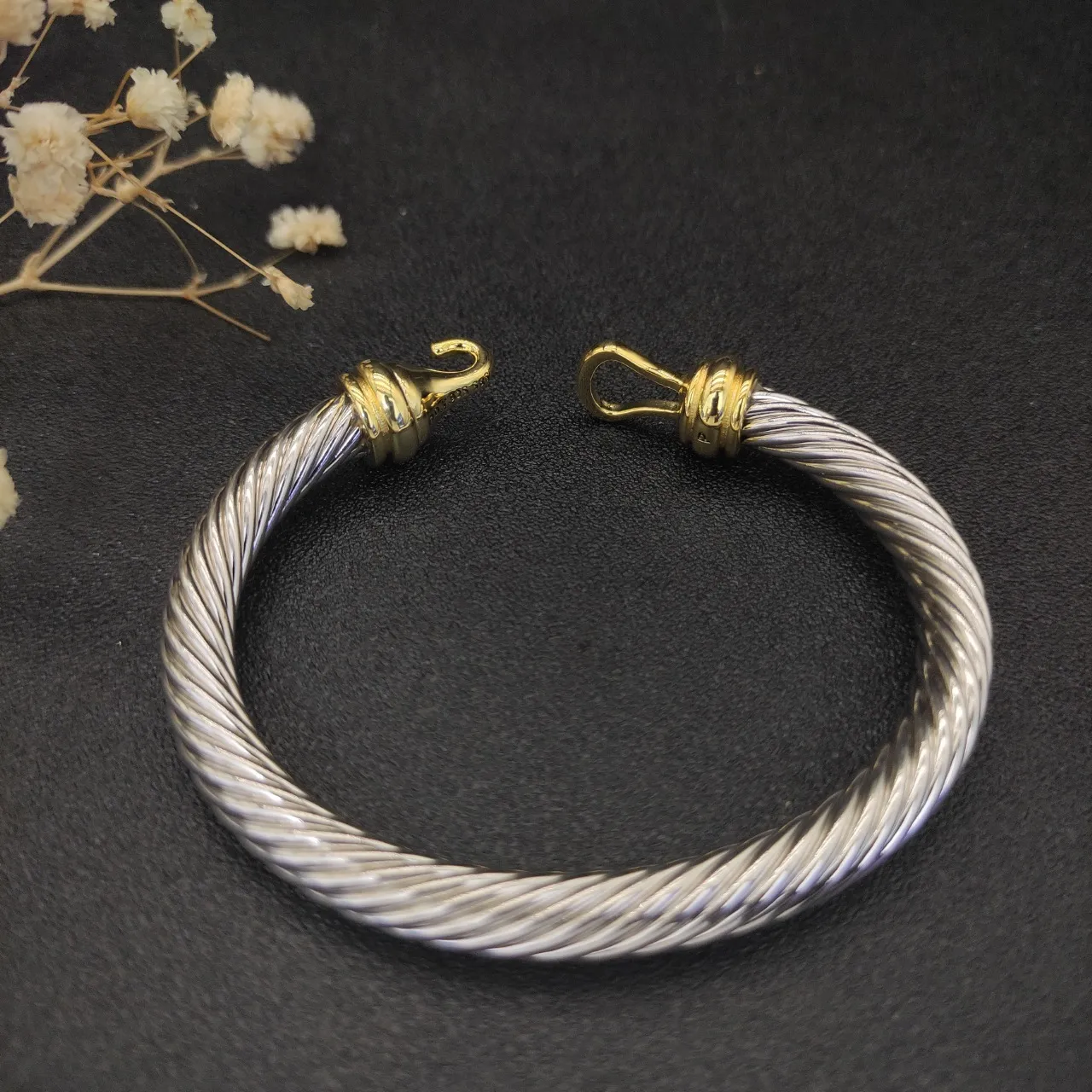 David Yurman Bracelet torsadé câble bicolore argent-or 3