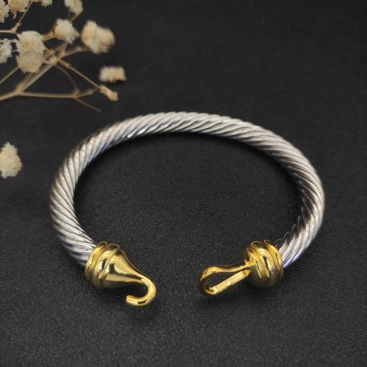 David Yurman Bracelet torsadé câble bicolore argent-or 4