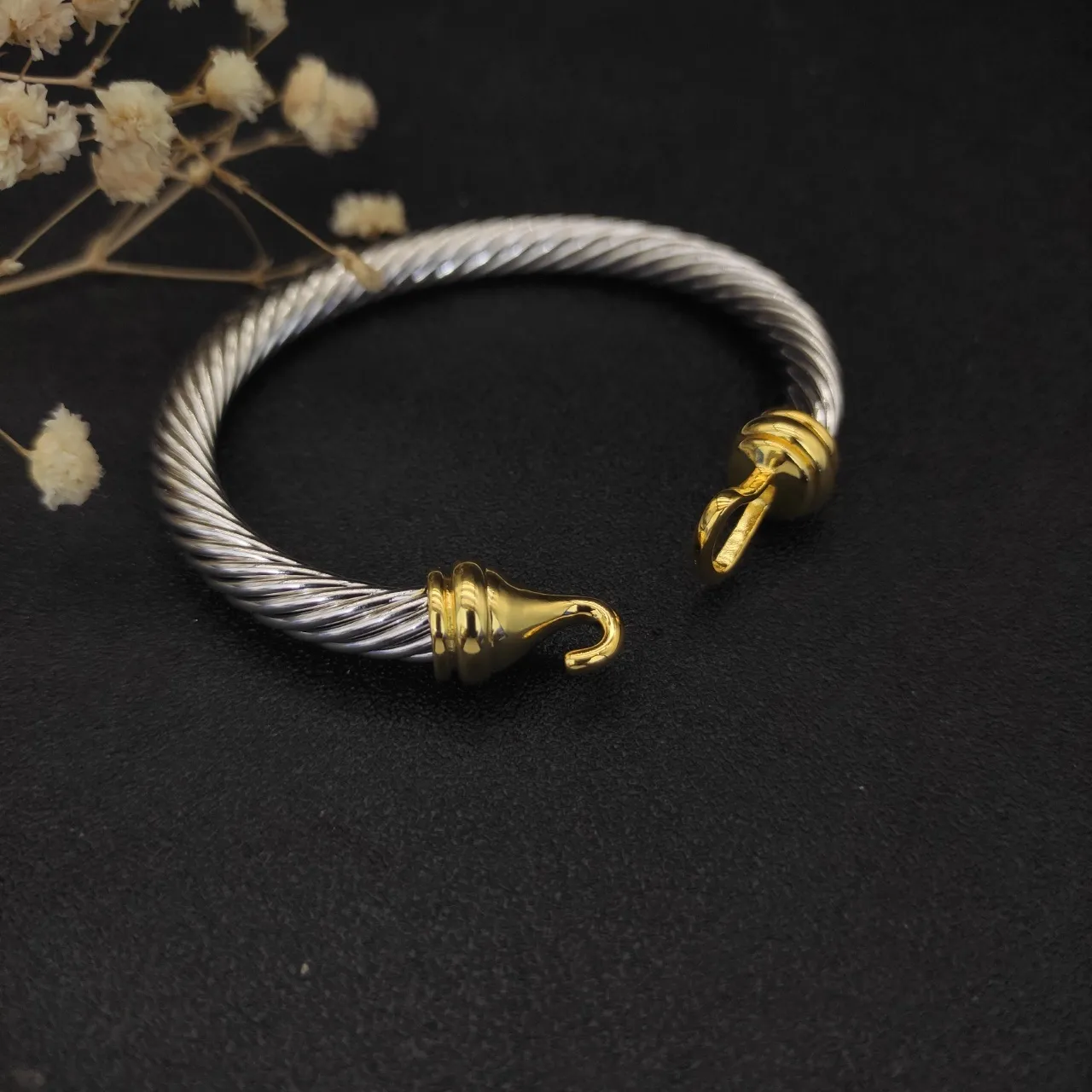 David Yurman Bracelet torsadé câble bicolore argent-or 5