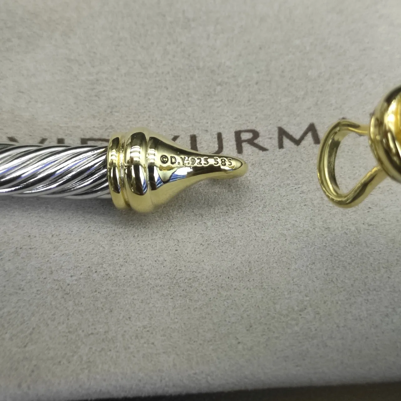 David Yurman Bracelet torsadé câble bicolore argent-or 6
