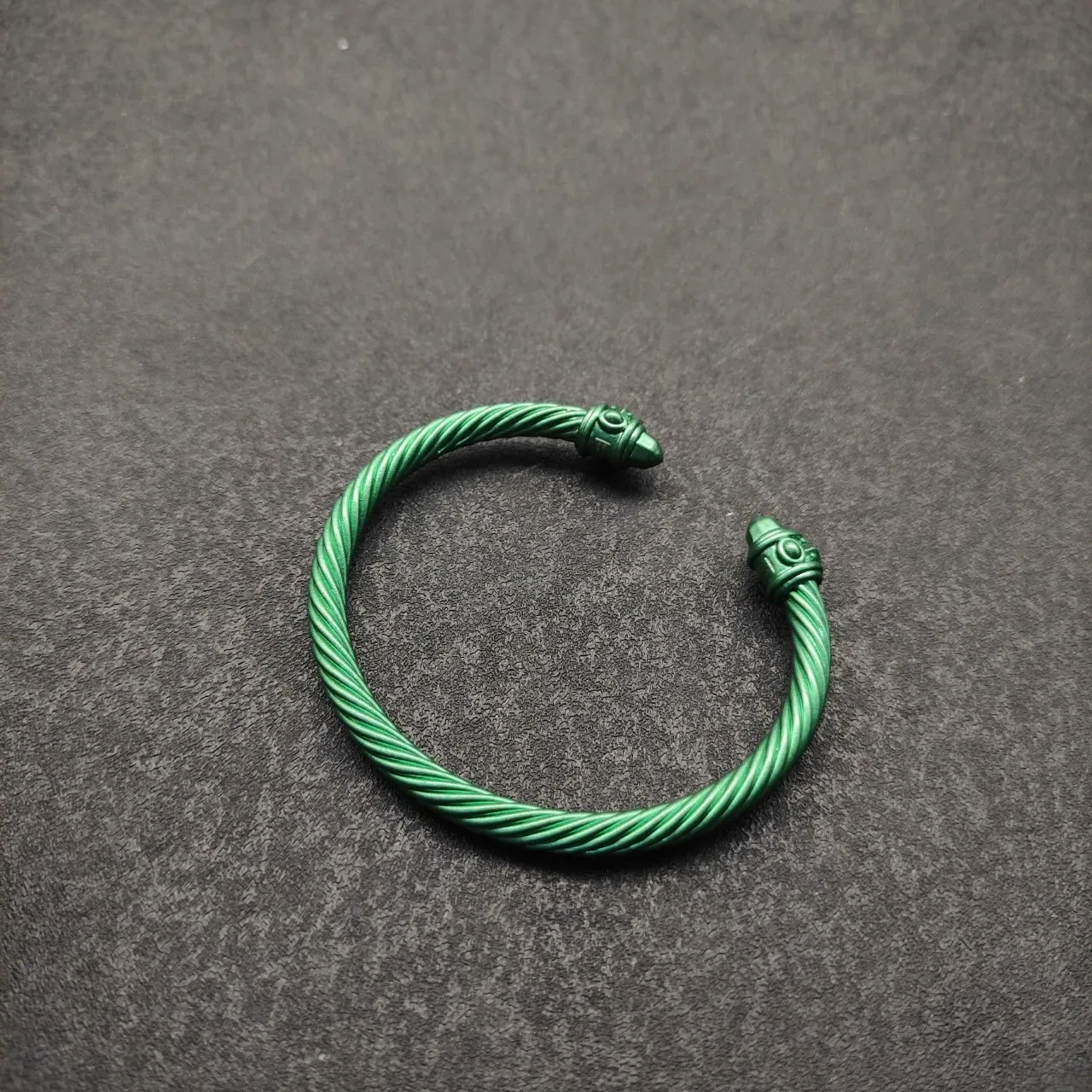 David Yurman Twisted Cable Green Enamel Bracelet 8