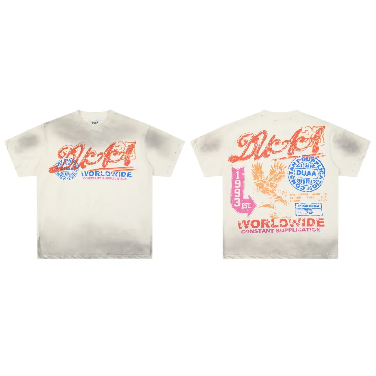 Distressed Graphic Print Studded Oversized T-Shirt 2