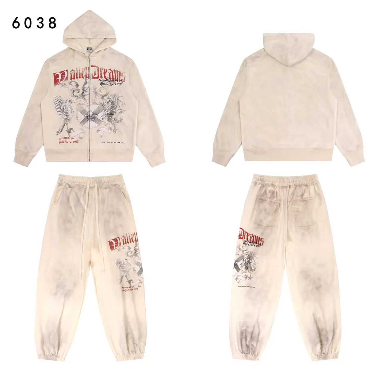 Hoodie à capuche avec impression graphique distressed à fermeture éclair 2