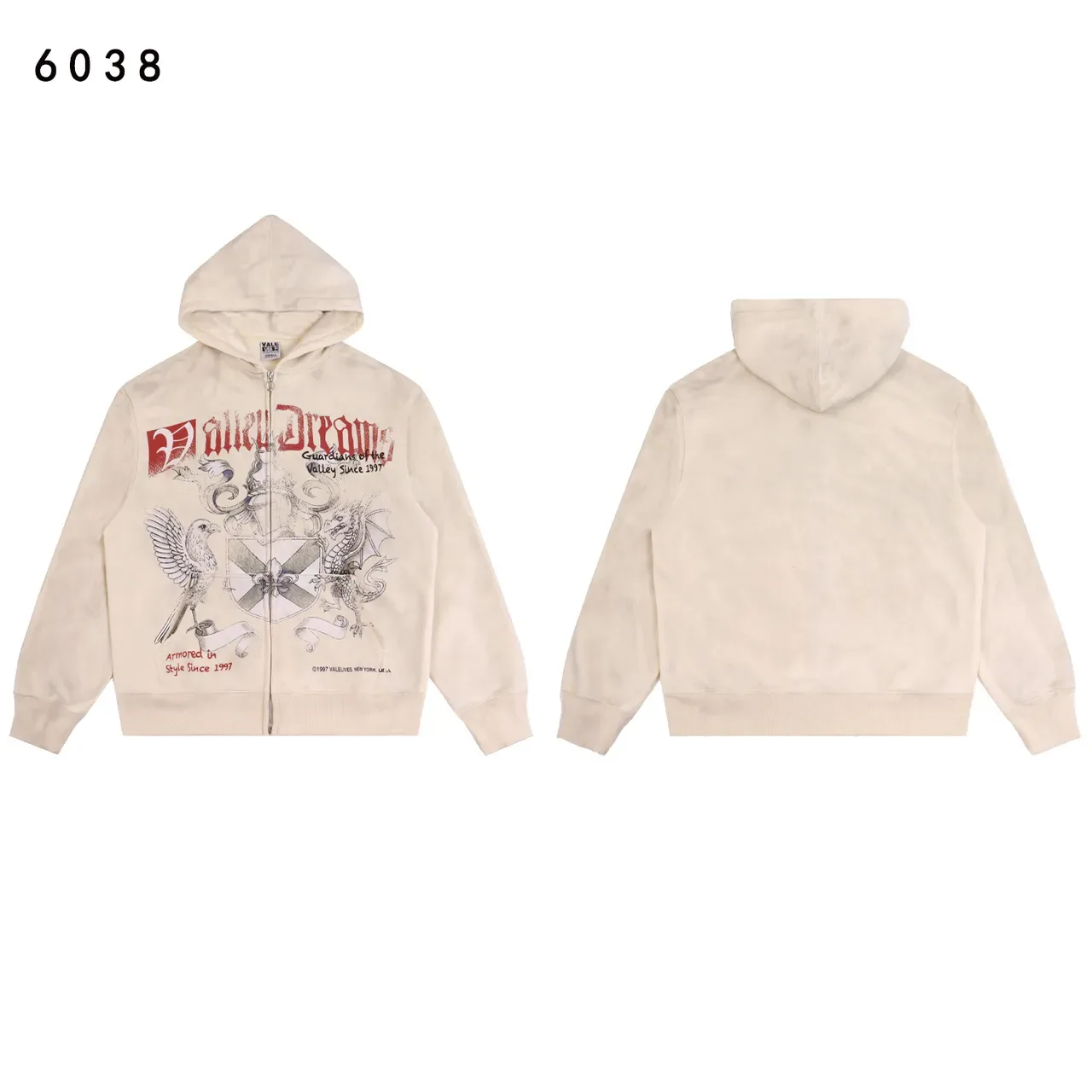 Hoodie à capuche avec impression graphique distressed à fermeture éclair 5