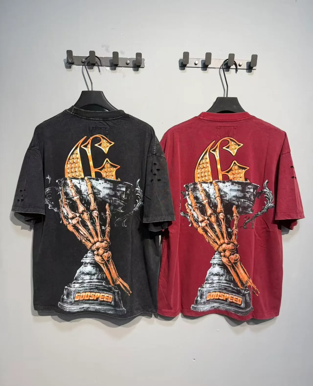 Distressed Graphic Skull Racer T-Shirt 4