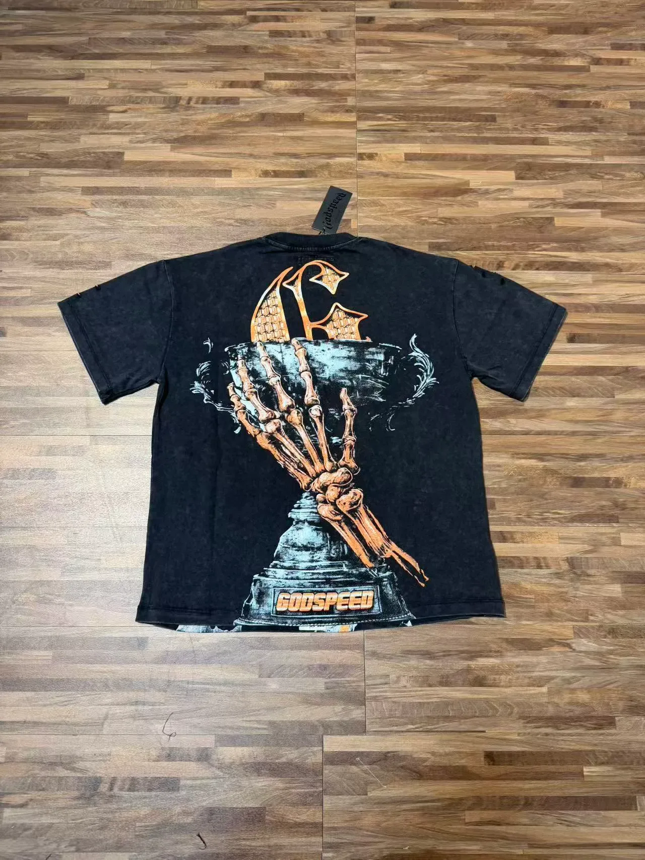 Distressed Graphic Skull Racer T-Shirt 6