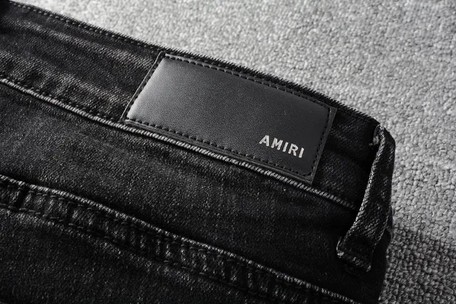 جينز أسود slim-fit مرصع بالمسامير مشقق 9