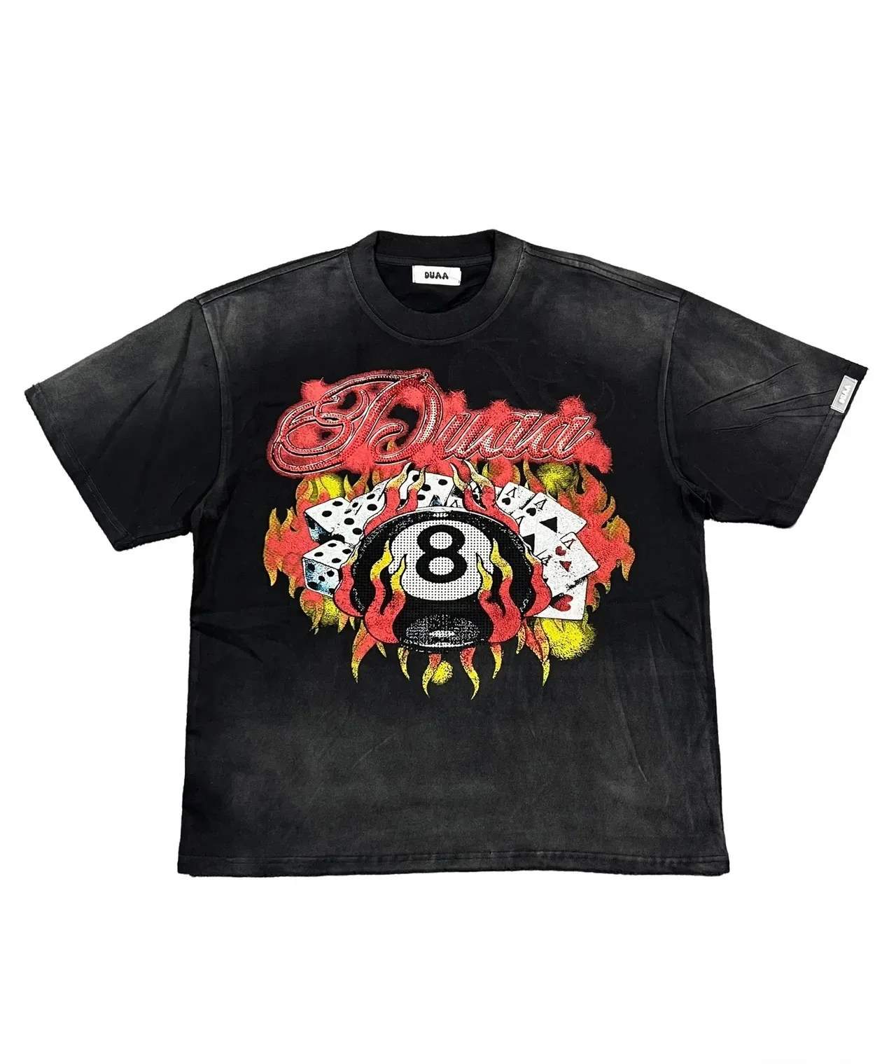 DUAA Graphic-Print Distressed Wash T-Shirt 9