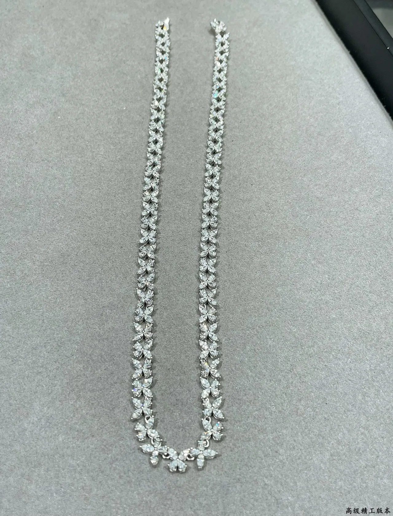 Floral Pavé-Set Silver-Toned Choker Necklace 7
