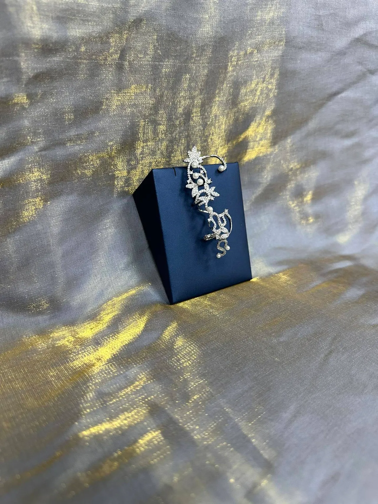 Floral Vine Pearl Pavé Ear Cuff Earrings 8