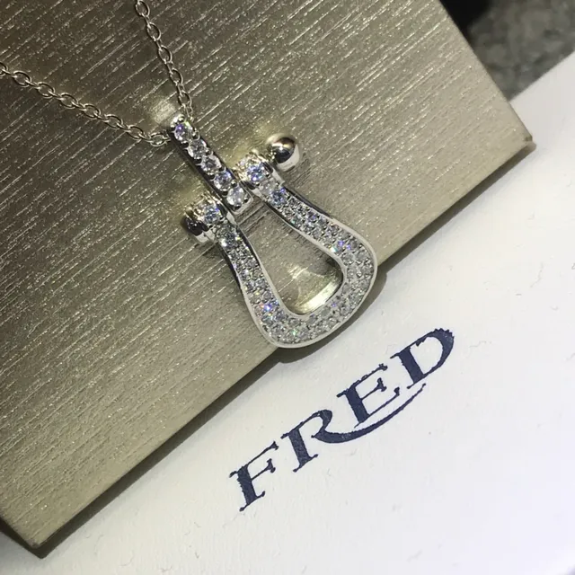 Fred ذهب فضة Pavé-Set في شكل حدابة قلادة 3