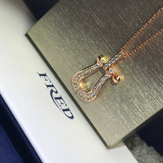 Fred ذهب فضة Pavé-Set في شكل حدابة قلادة 4