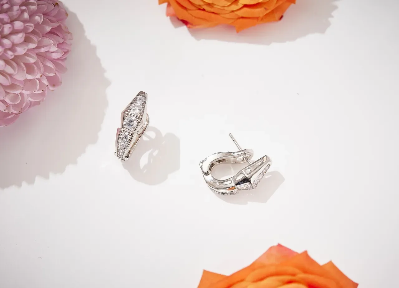 Geometric Pavé-Set Hinged Hoop Earrings 5