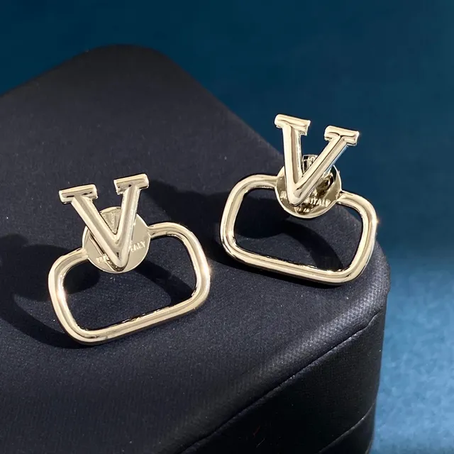 Geometric V-Motif Open-Frame Polished Silver Earrings 5