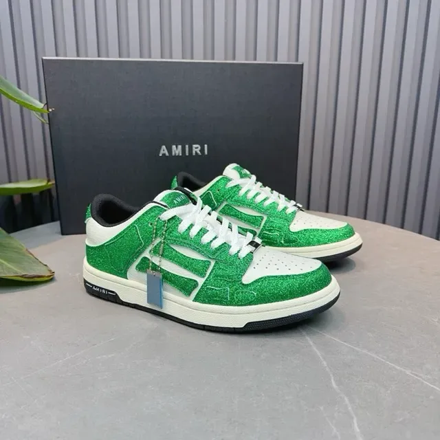 Glitter Green and White Low-Top Lifestyle Sneakers 8