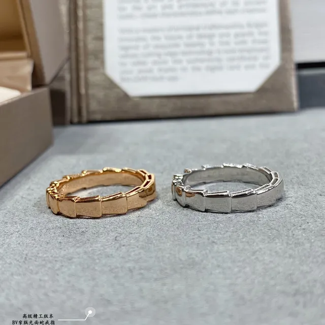 Gold and Silver Segmented Faceted Band Rings 2