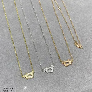 সোনা রুপো লায়ার শেপ পেন্ডেন্ট Pavé-Set পাথর নেকলেস
