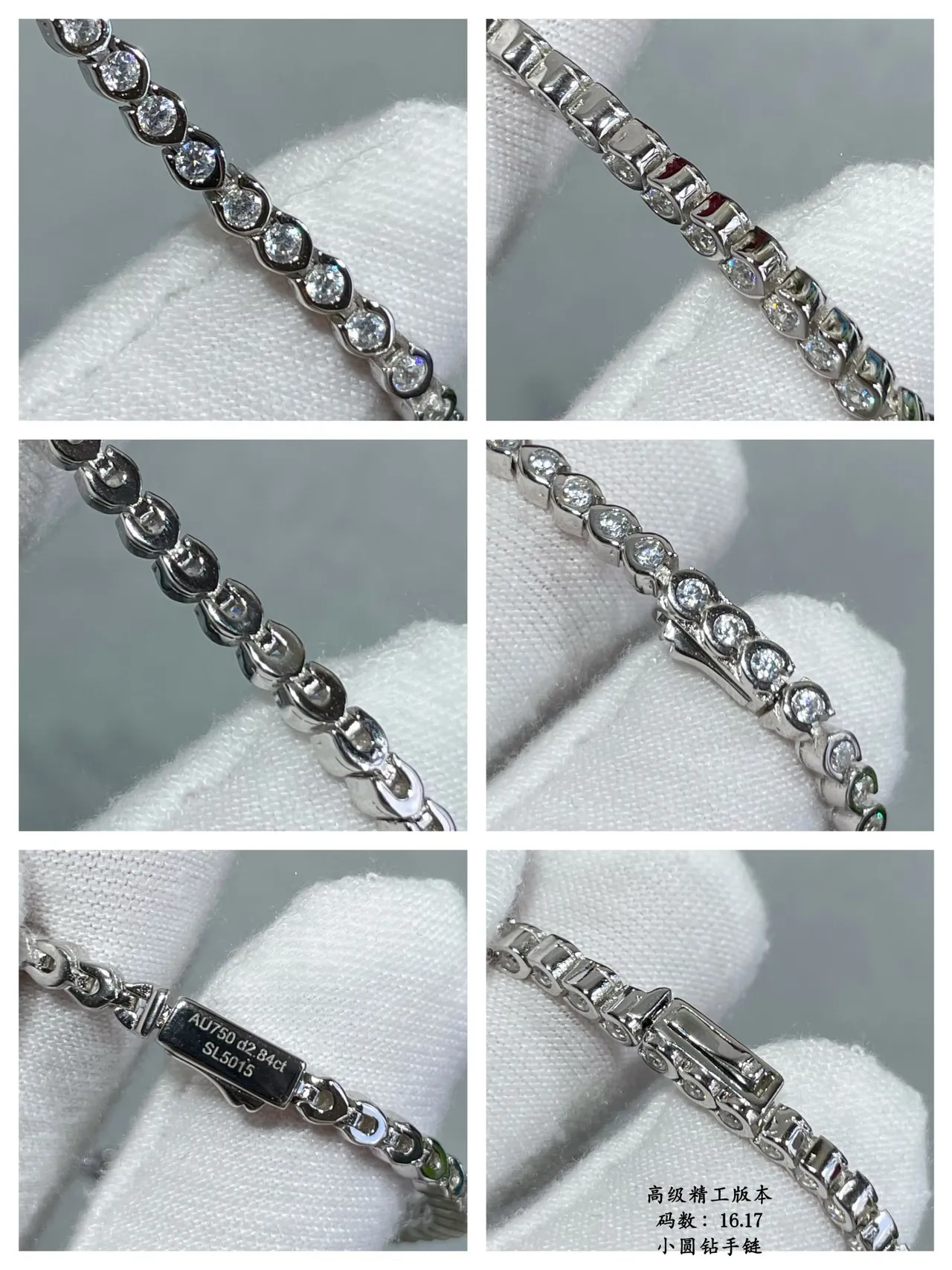 Gold Silver Thin Bangle Bezel-Set Round Stones Bracelet 2
