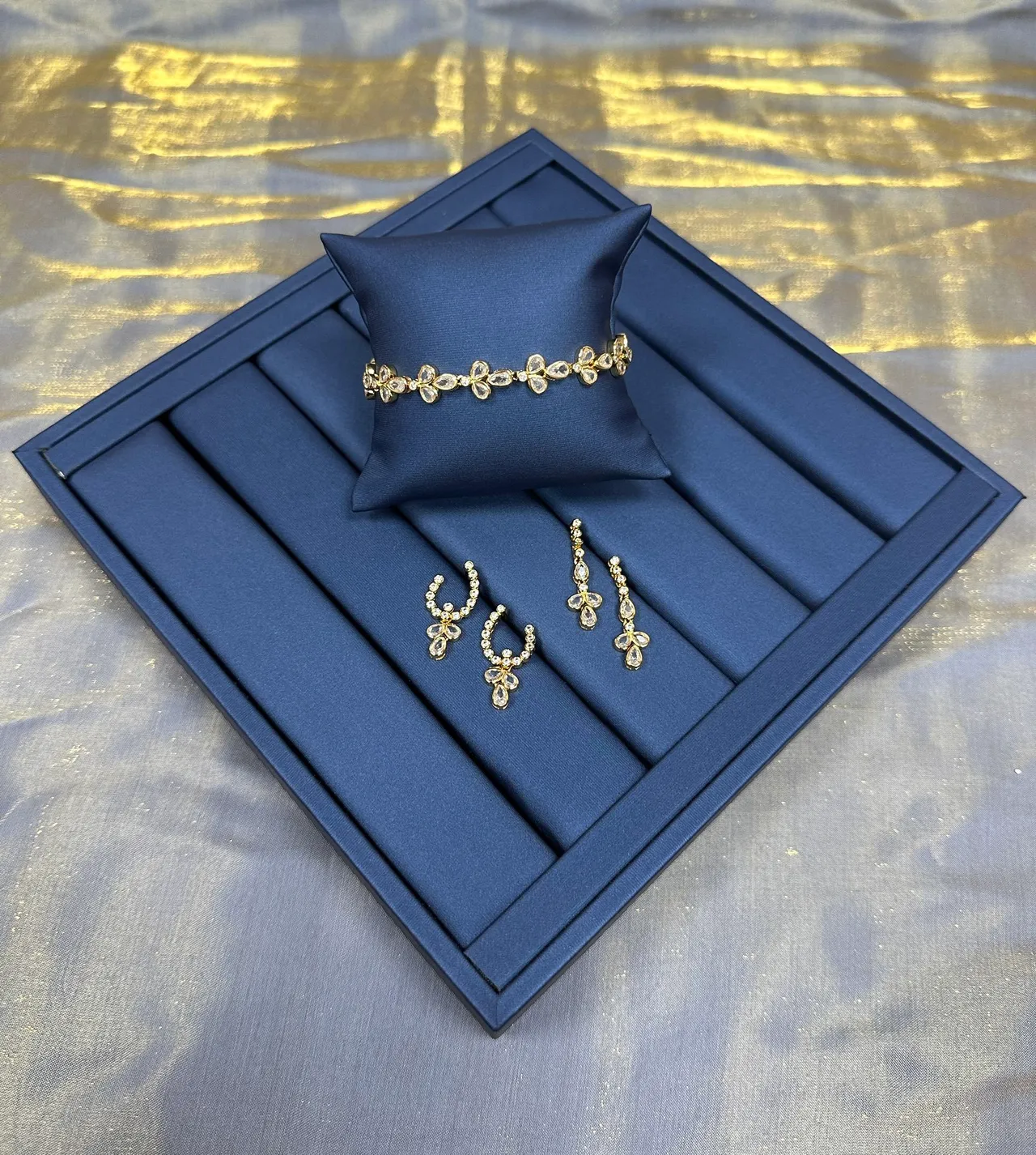 Gold-Tone Crystal Hoop-Drop Dangling Earrings 2