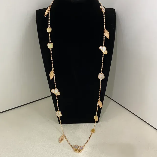 Colar Corrente Ouro Branco Pingente Madrepérola Floral 3