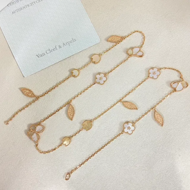 Colar Corrente Ouro Branco Pingente Madrepérola Floral 4