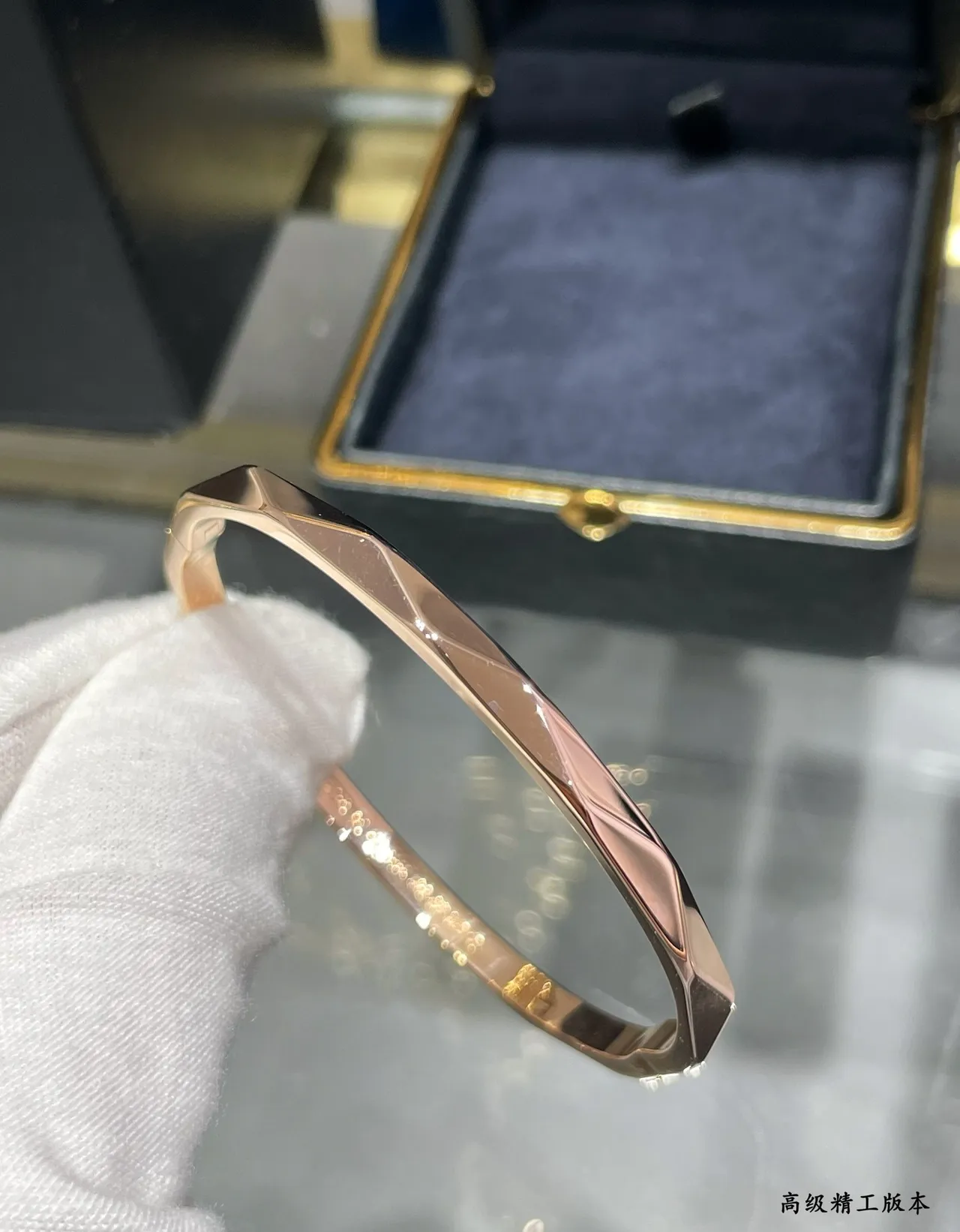 Graff Faceted Geometric Rose Gold Bracelet 5