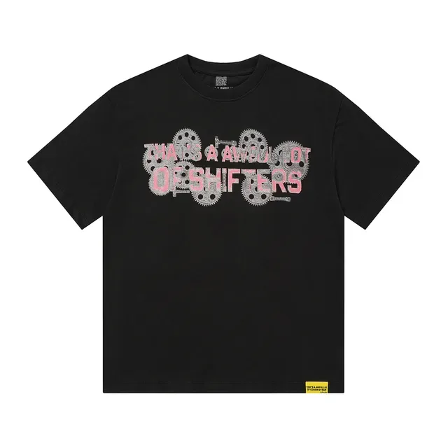 Graphic-Print Mechanical Gear Motif T-Shirt 3