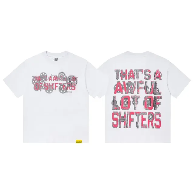 Graphic-Print Mechanical Gear Motif T-Shirt 5