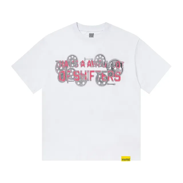 Graphic-Print Mechanical Gear Motif T-Shirt 6
