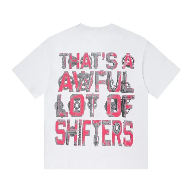 Graphic-Print Mechanical Gear Motif T-Shirt 7