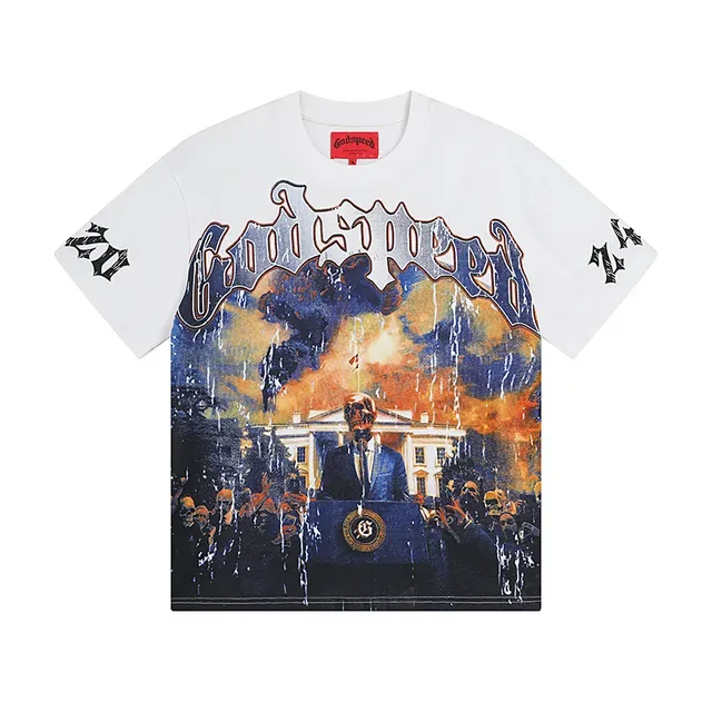 Camiseta oversized de gola redonda e manga curta com estampa gráfica 4