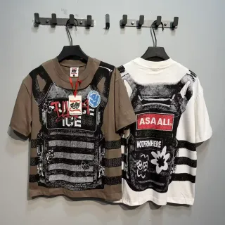 Camiseta oversize con estampado gráfico de chaleco táctico