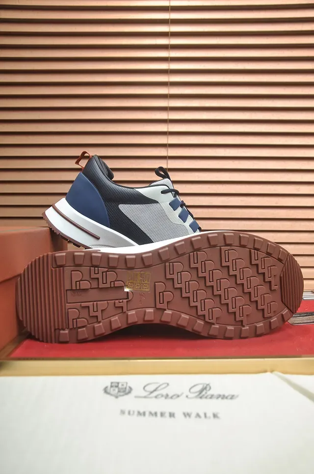 Gray Navy Mesh-and-Synthetic Upper Sculpted White Midsole Sneakers 3