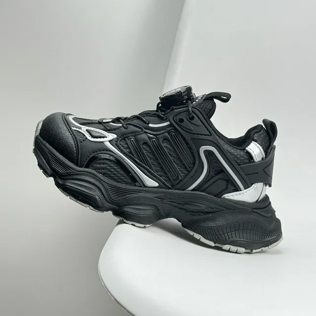 Gray Red Oversized Sole Layered Synthetic Overlays Chunky Sneakers 19