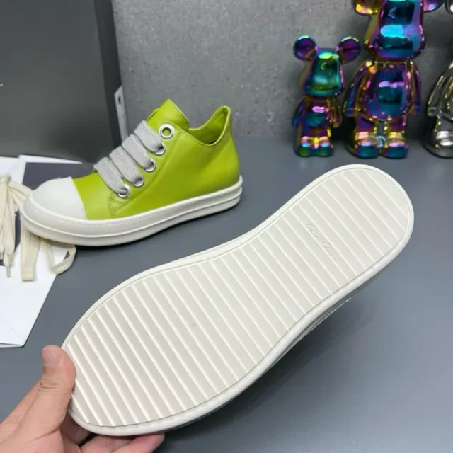 Green White Low-Top Leather Upper Sneakers 5