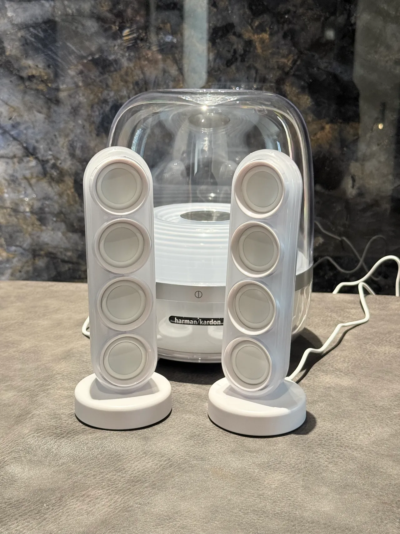 harman/kardon Azul Dorado Cúpula Transparente Driver de Anillo Concéntrico Iluminado Altavoz Portátil 7