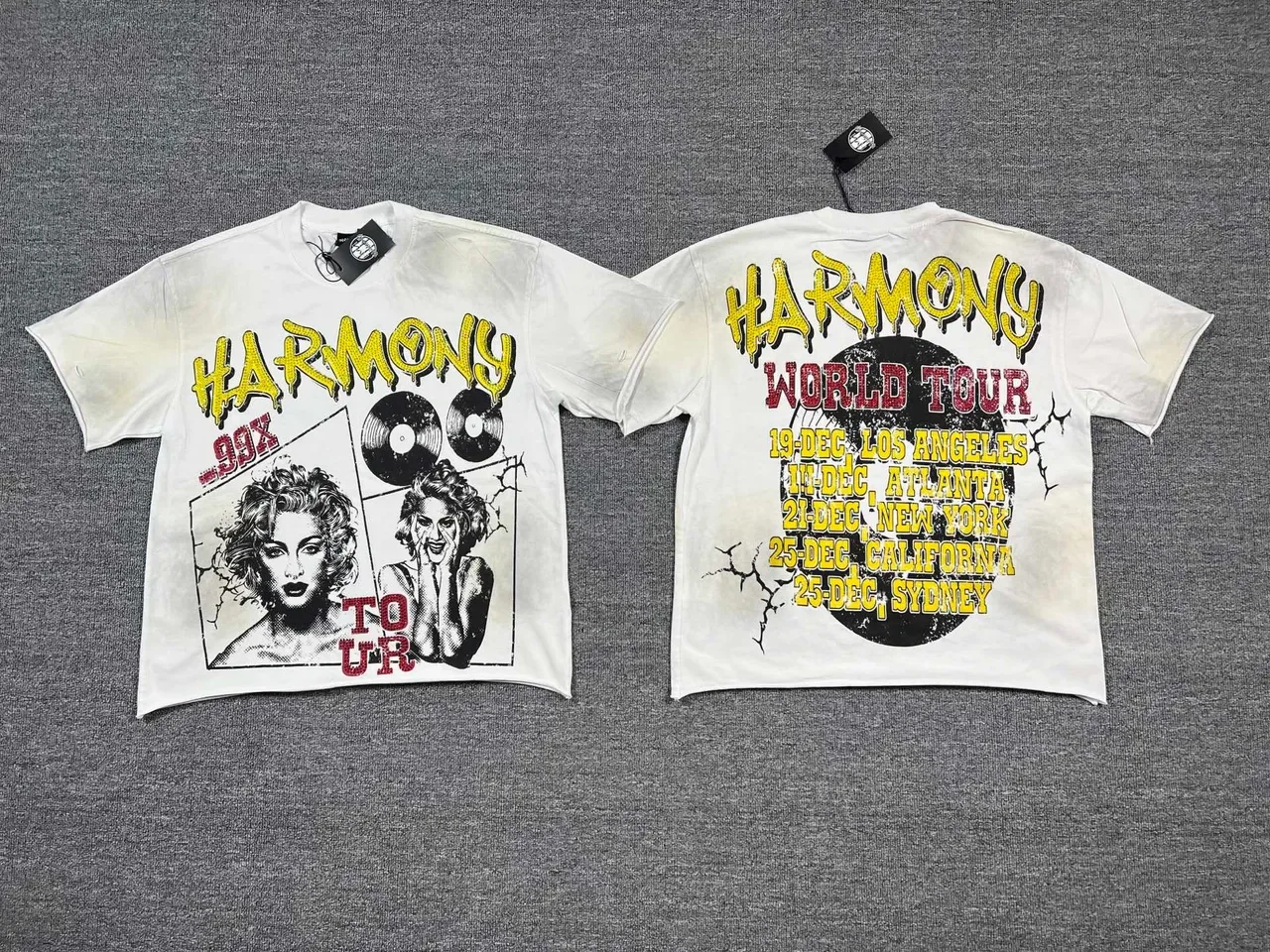 Camiseta Harmony World Tour com estampa gráfica e lavagem desgastada 5