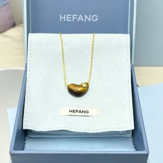 HEFANG হার্ট-আকৃতির বাঘের চোখ পেন্ডেন্ট নেকলেস