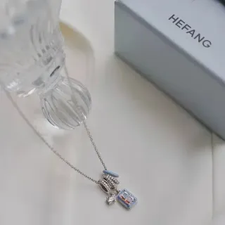 HEFANG Collier à charms multiples en émail et cristal