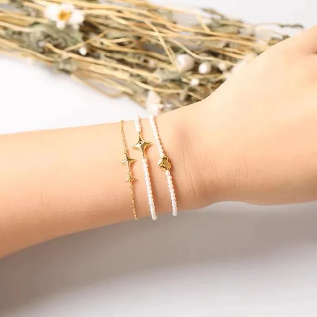 HEFANG White Gold Pearl Strand Hardware Bracelet 2