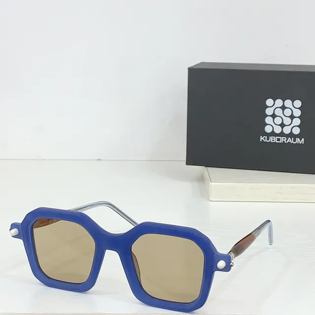 KUBORAUM Black Beige Octagonal Geometric Frame Glossy Acetate Front Sunglasses 5