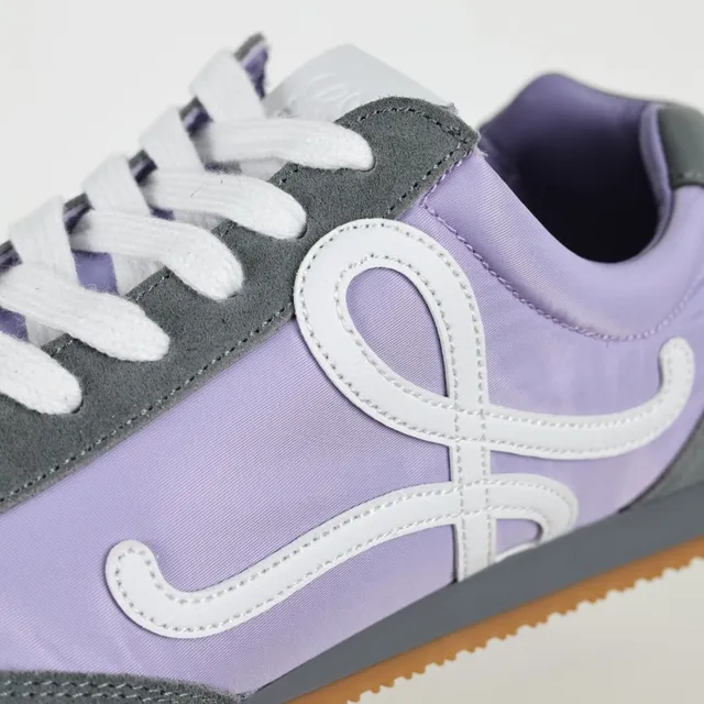 Lavender and Gray Retro Runner Sneakers 6