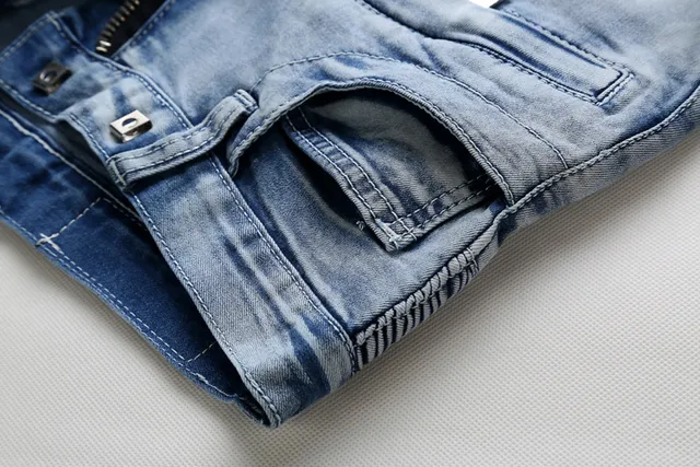 lavage clair distressed Moto-Panel jeans 7