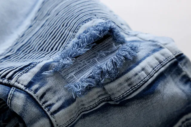 lavage clair distressed Moto-Panel jeans 12