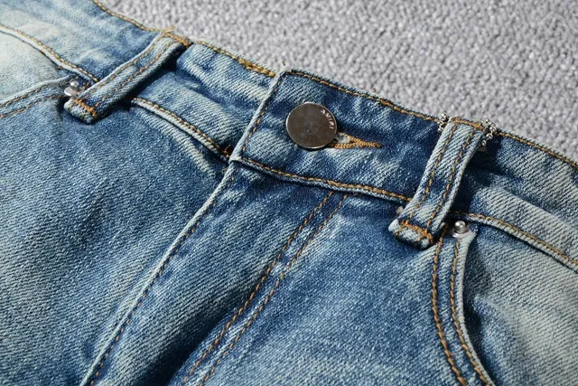 浅洗 distressed snake 刺绣 slim-fit 牛仔裤 4