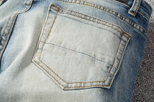 浅洗 distressed snake 刺绣 slim-fit 牛仔裤 10